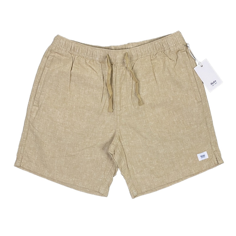 Katin Isaiah Local Short Mens Medium Cotton Linen Blend Drawstring Khaki Tan NWT